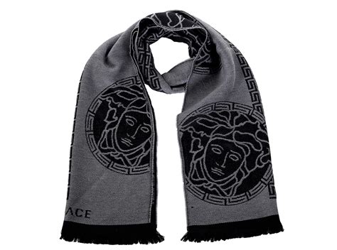 versace foulard on|versace wool scarf.